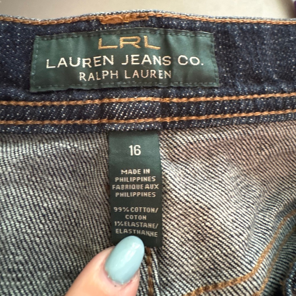 Lauren Ralph Lauren Women 16 Dark Wash Bootcut Jeans Blue Stretch Denim Mid Rise - Picture 8 of 9